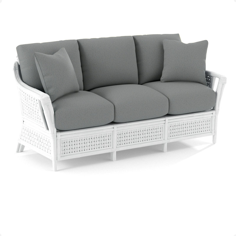 Boca Sofa, Frost White, Frond Blue