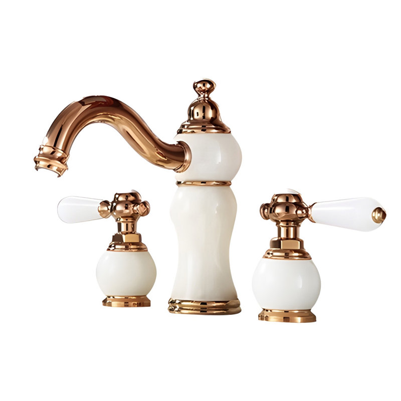 Robinet pour salle de bain à deux poignées Tours de BathSelect - conception classique, corps en laiton massif, noyau de valve en céramique