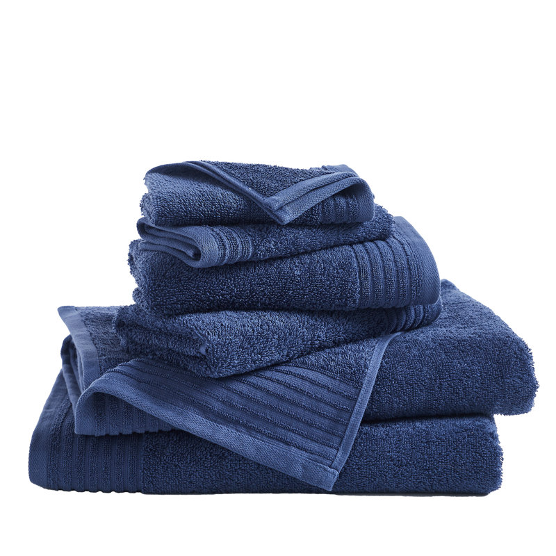 Midnight Blue Cotton 6-Piece Towel Set