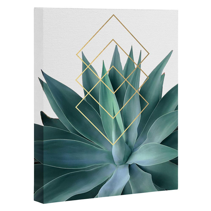« agave geographical metrics », impression, H 10 po x l 8 po x P 2 po, Toile tendue, Pas de tapis