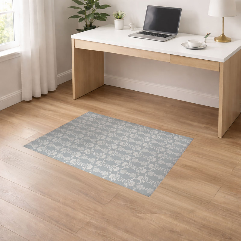 Tapis de bureau léger décoratif pia, Gris, L 84 po x P 60 po