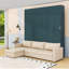 Grand lit escamotable en bois avec canapé et tablettes de rangement-1611297882