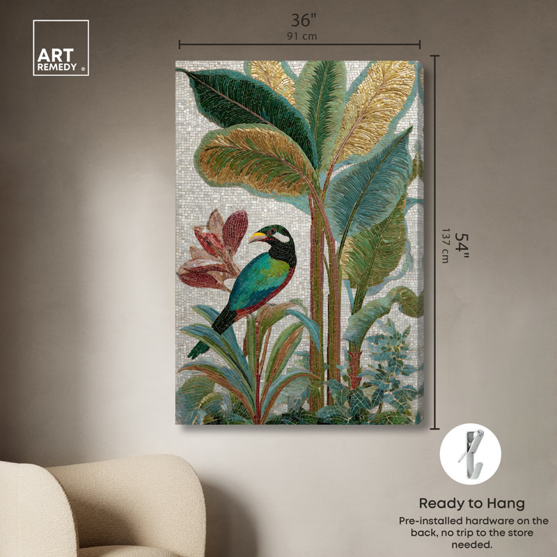 Décoration murale tropicale pebble plume I par Art Remedy, galerie tendue, 36 x 54, 54"H x 36"W, Gallery Wrapped