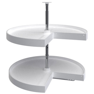 Rev-A-Shelf Lazy Susan Pie-Cut Polymer Two-Shelf, White