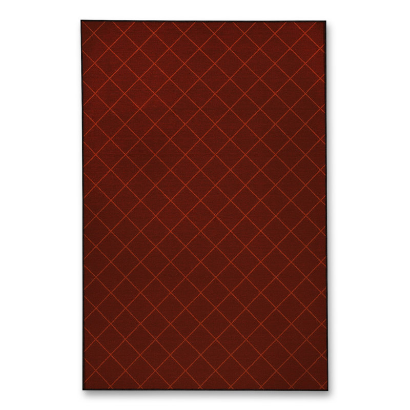 Tapis tissé à carreaux rouge Mosso, 3'3" x 9'10"