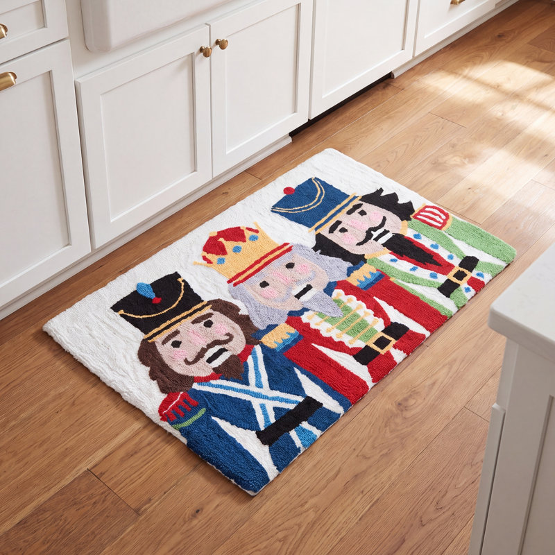 Terza Antonial Nutcracker Trio Hooked Kitchen Mat