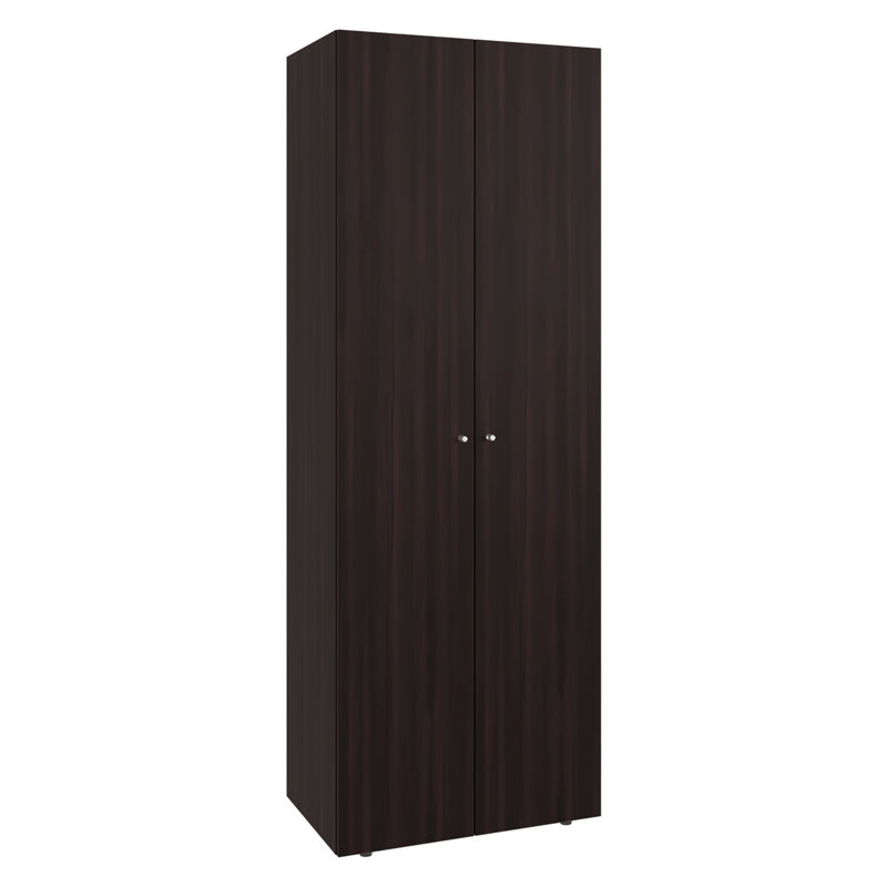 Armoire Lisle, 2 portes, 2 tablettes, Brun
