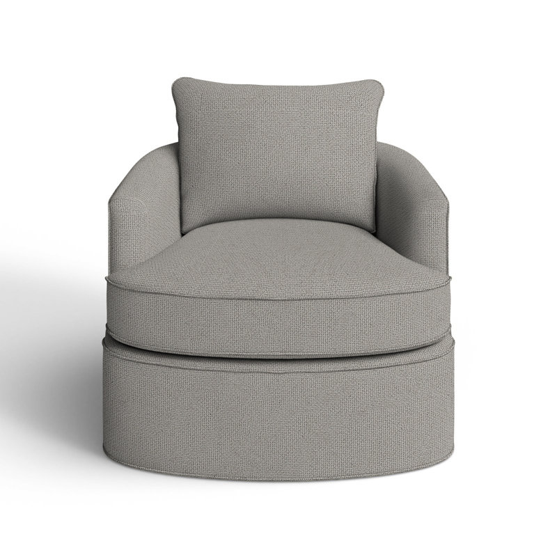 Fauteuil demi-tonneau pivotant en polyester 38 po Mills, Gris clair Ida