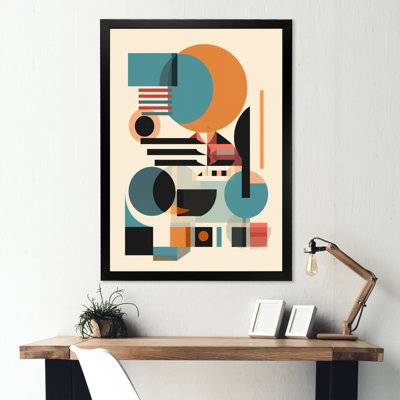 Espace contemplatif orange et bleu I - Minimalisme, art mural, salon