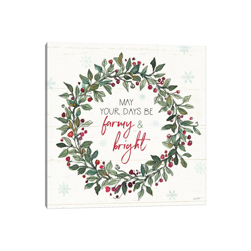 Holiday on the Farm IX - Wrapped Canvas Typography, 93.98 cm H x 93.98 cm W