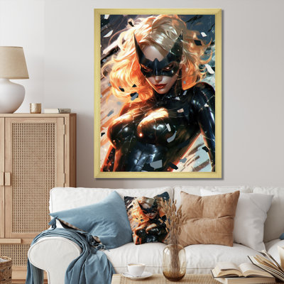 Portrait de femme super-héros sur toile