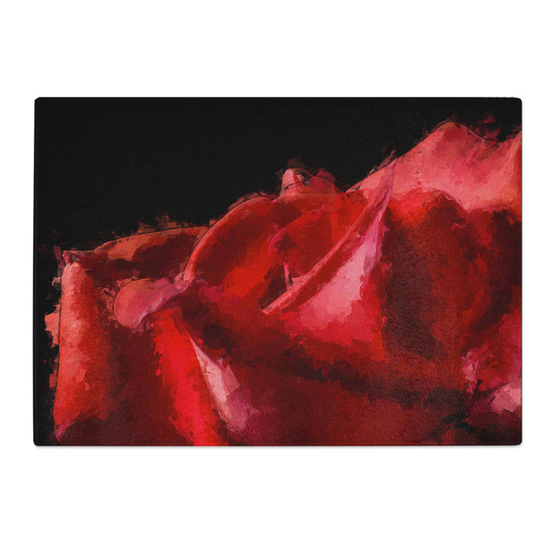Tempered Glass Petals of a Rose Chopping Board, 39 cm W x 28.5 cm L