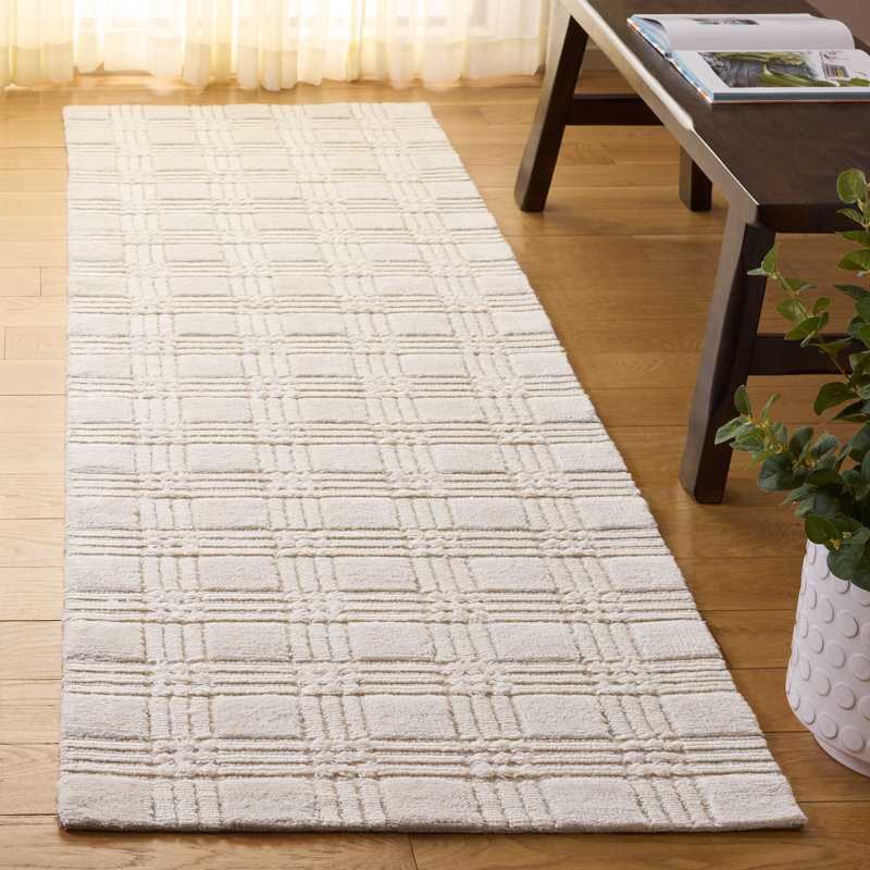 Genre Hand Loomed Performance Plaid Rug, Runner 2'3" x 8'