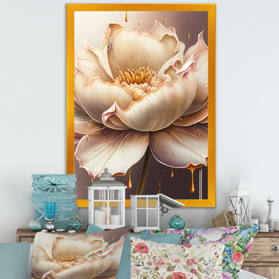 " Pink And Cream Watercolor Flower IV "