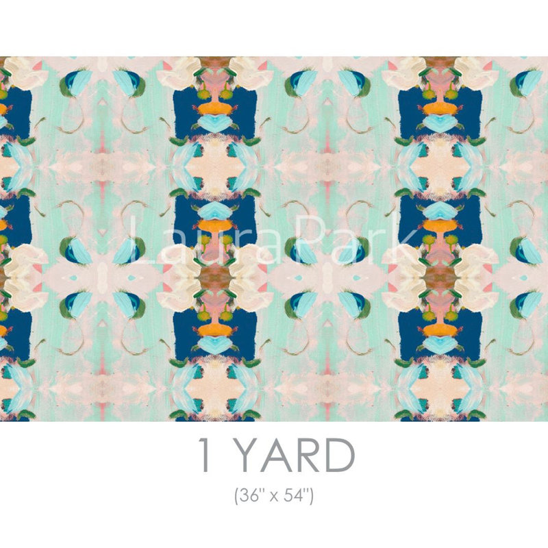 Monet's Garden Navy Faux Hide Fabric by the Yard