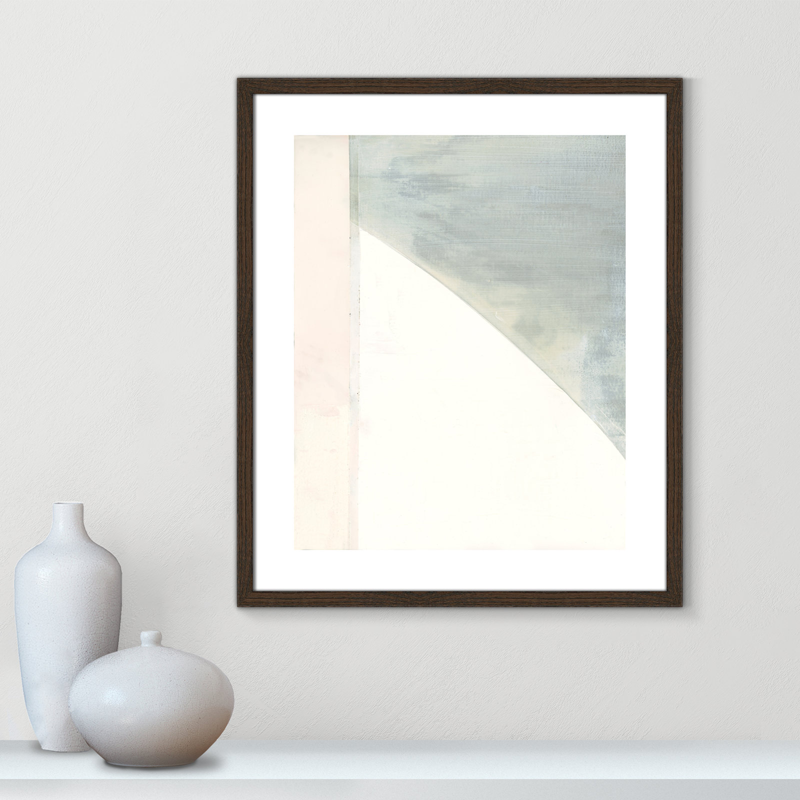 In Neutral I - Painting Print, 25.5" H x 21.5" W x 0.75" D, Walnut Wood Framed Paper