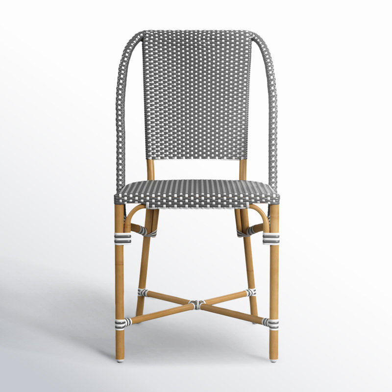 Tobias Outdoor Rattan Dining Chair, Gray/White