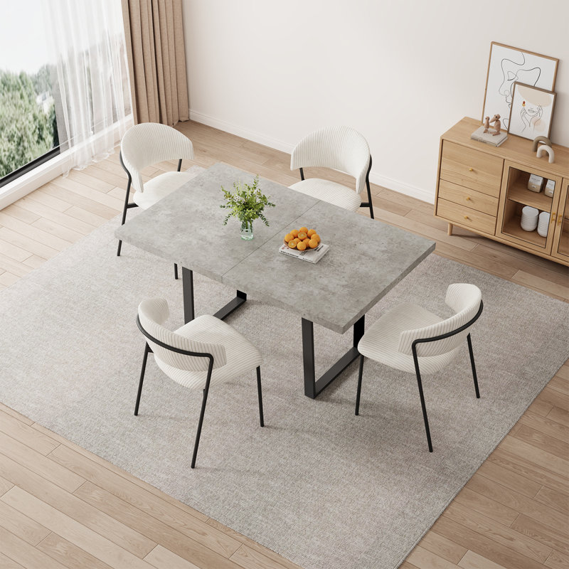 Ensemble de salle à manger Modern Kitchen, table de salle à manger extensible avec chaises rembourrées (table, 4 chaises)