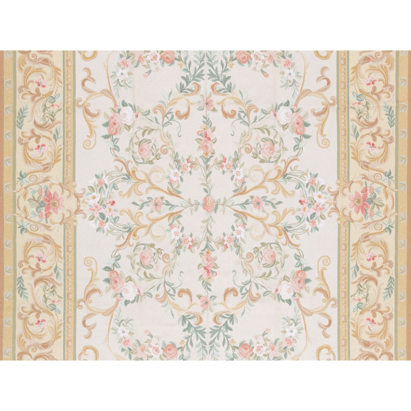 Hand-Knotted High-Quality Beige and Yellow Area Rug