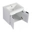 Meuble-lavabo 48 po avec lavabo en résine, portes à fermeture en douceur et armoire murale, montage flottant, blanc brillant, contreplaqué (emballage KD)