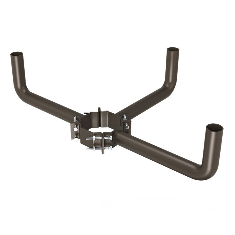 Support à trois bras pour fixation sur poteaux en bois de 7 à 10 po