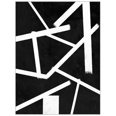 «Sharp Edges Black 2» par Christopher Kennedy - peinture sur toile à cadre flottant