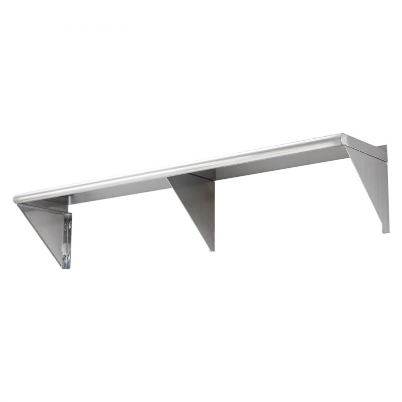 Stainless Steel Shelf, Wall Mounted Floating Shelving with Brackets, 500 lbs Load Capacity Commercial Shelves, Heavy Duty Storage Rack for Restaurant, Kitchen, Bar, Home, and Hotel