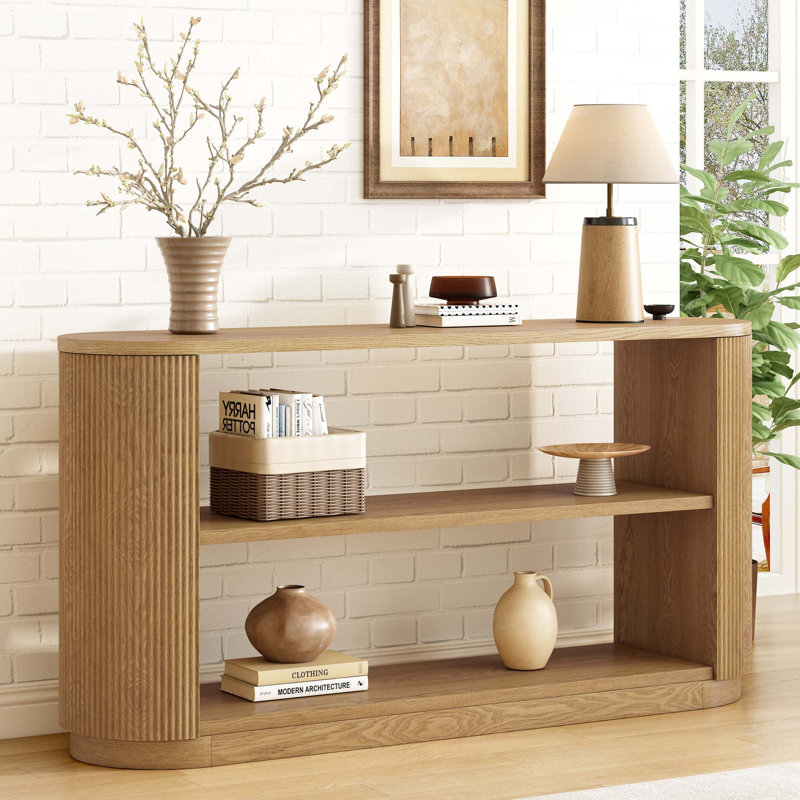 Mirod Modern Entryway Console Table, Natural