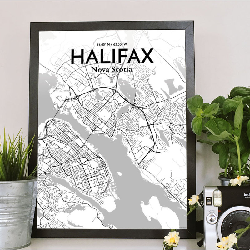 Halifax City Map - No Frame Print, 91cm H x 61cm W