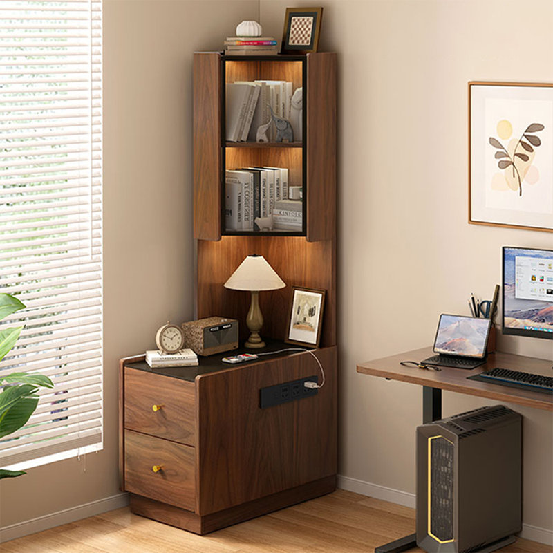 Bibliothèque standard en noyer manufacturé moderne, (5 tablettes) H 64,96 po x l 23,62 po x P 15,75 po