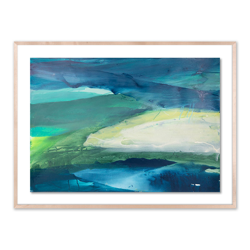 Ocean Water IV Print by Kim Whiteside, 36" H x 48" W x 2.5" D, Natural