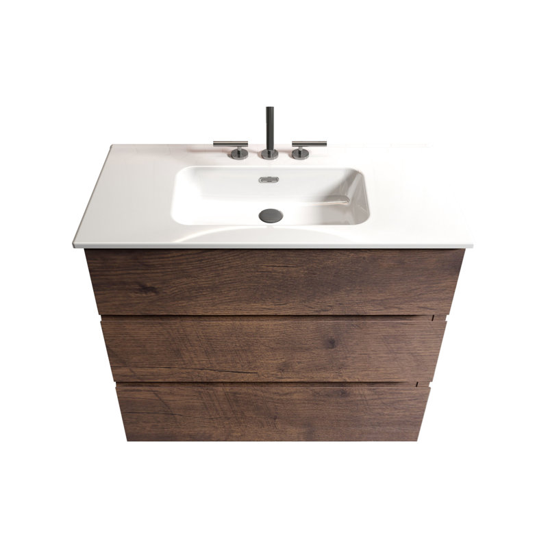 Lavabo pour salle de bain Modern, Walnut, 36"