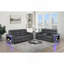 Canapé inclinable gris anthracite avec accoudoirs bibliothèque et DEL