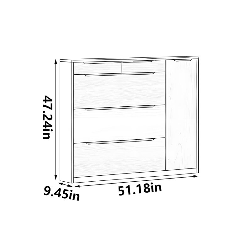 Popular household storage shoe cabinet, 47.24" H x 51.18" W x 9.45" D