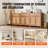 Cabinet with 6 Doors 3 Drawers Adjustable Shelves Set of 3 Natural