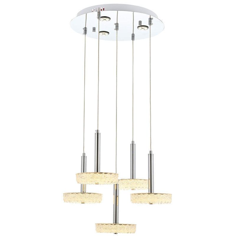 5 - Light Silver LED Cluster Pendant