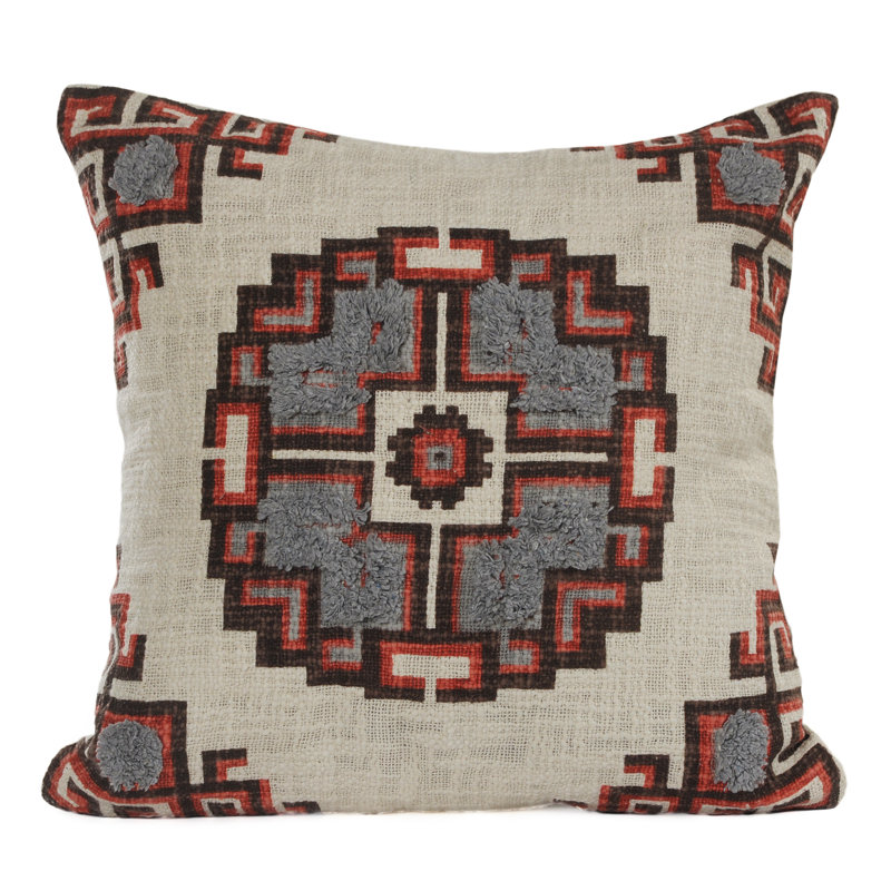 Housse de coussin géométrique en coton, Housse de coussin seulement - sans coussin