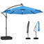 Parasol complet en porte-à-faux solaire bleu lac de 9,7 pi avec base et housse-1476422870