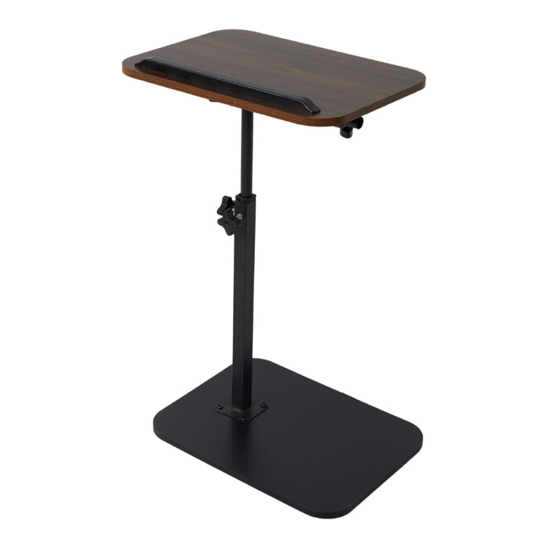 Tray Top Pedestal End Table, Brown/Black