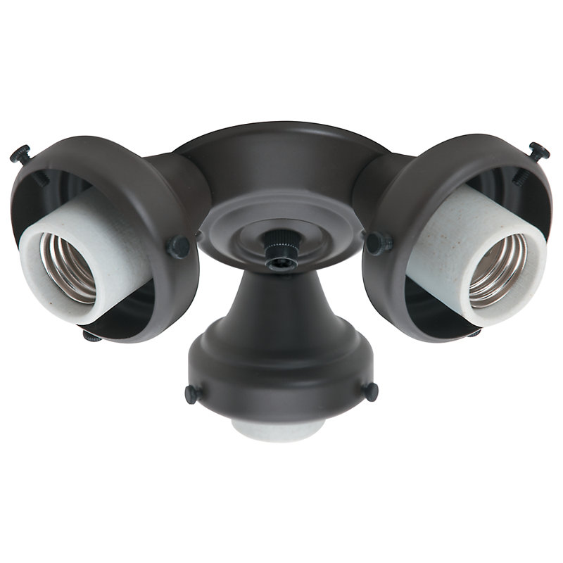 3-Light Branched Ceiling Fan Light Fitter, New Bronze