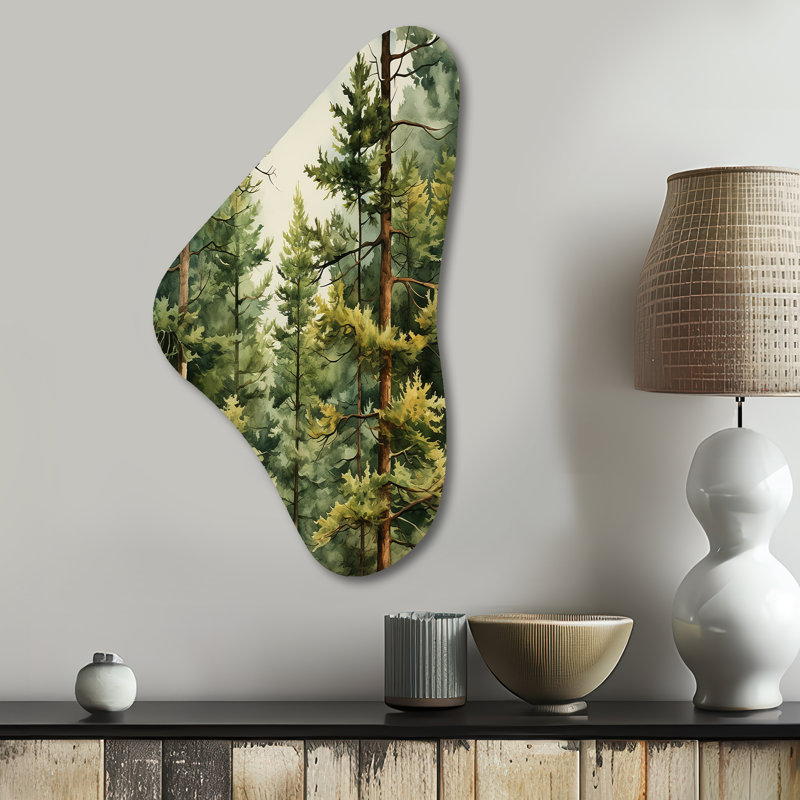 Hanschen - Art mural asymétrique en forme de pin en forme de pin, H 31 po x l 17 po x P 1 po
