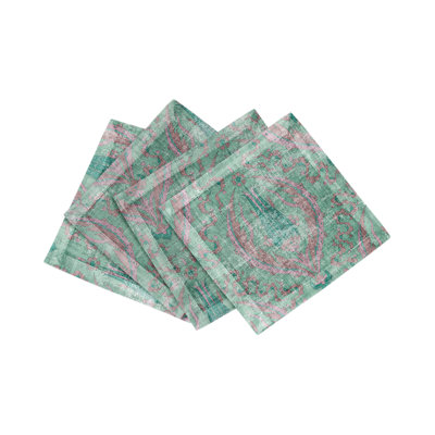 Byzantine Jewel Hemstitch Cocktail 6" Linen/Cotton Napkin