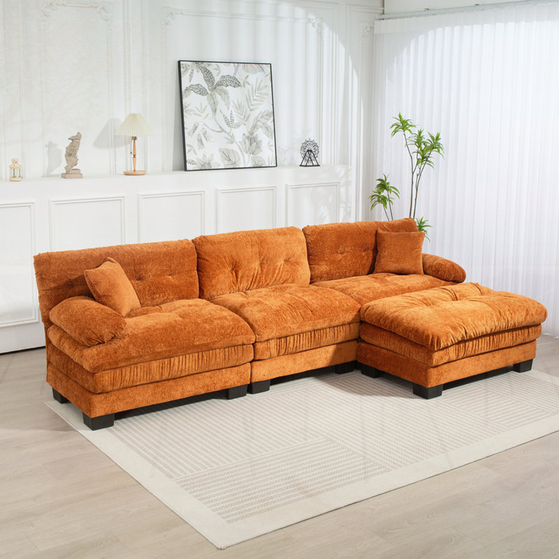Canapé modulaire en L à assise profonde