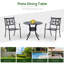 Table de salle à manger ronde Nicole de 84 cm (33 pouces) pour patio, jardin, extérieur, noire