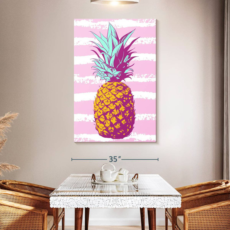 Yarlin Pastel Stripes Pineapple, 51" H x 34" W