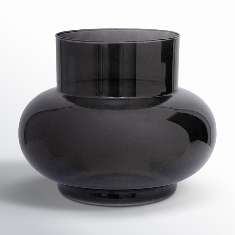 Clarabelle Glass Table Vase, Black, 6.8" H x 5.3" W x 8.65" D