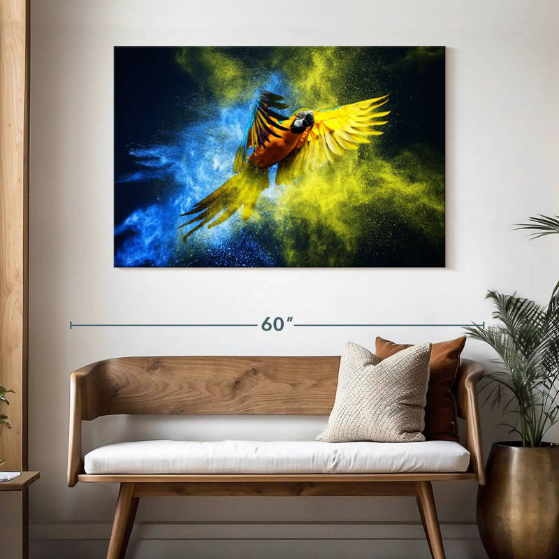 Brampt Striking Macaw, 32" H x 48" W