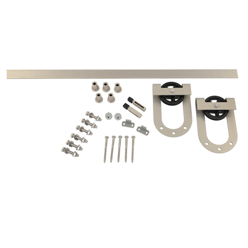 Ensemble complet de quincaillerie Barn Horseshoe 78 po, Nickel satiné