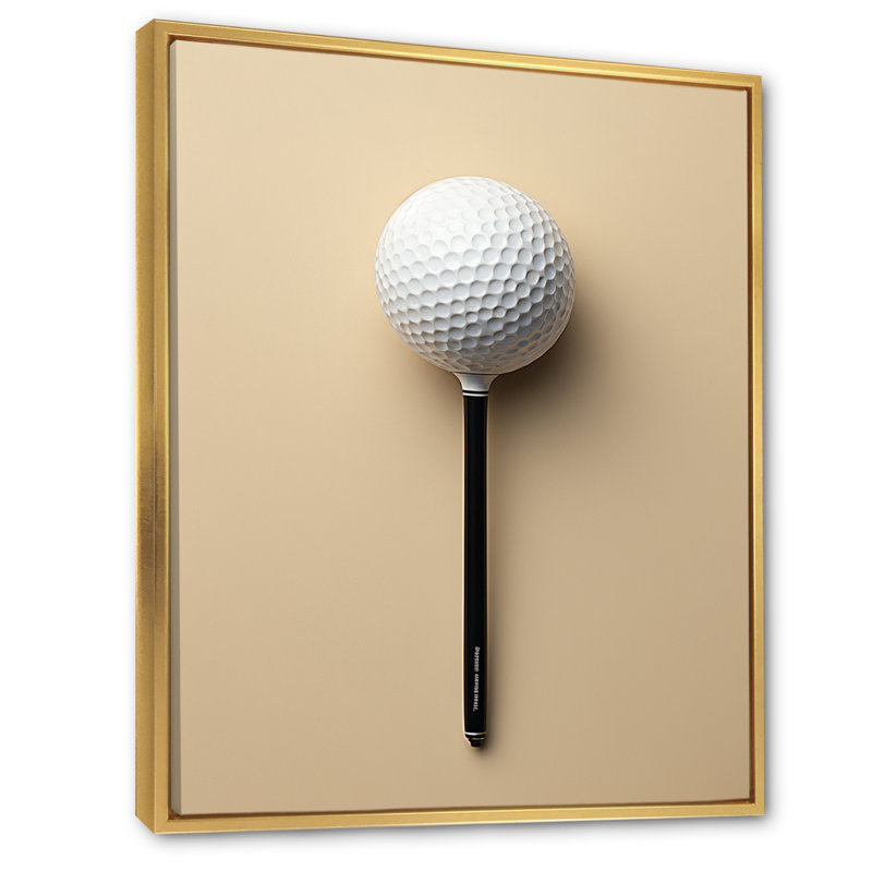 «Laniyah Minimalisme Golf Tees VI», reproduction sur toile, Cadre flottant doré, H 32 po x l 16 po x P 1 po