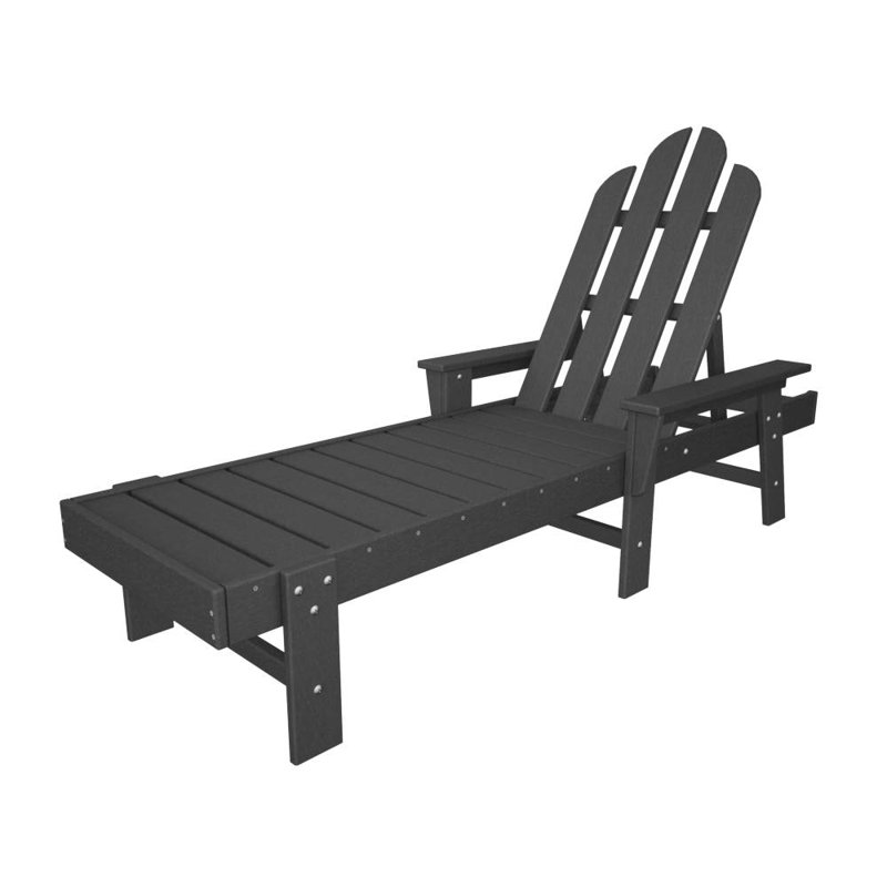 POLYWOOD Long Island Chaise 3-Piece Set, Slate Gray